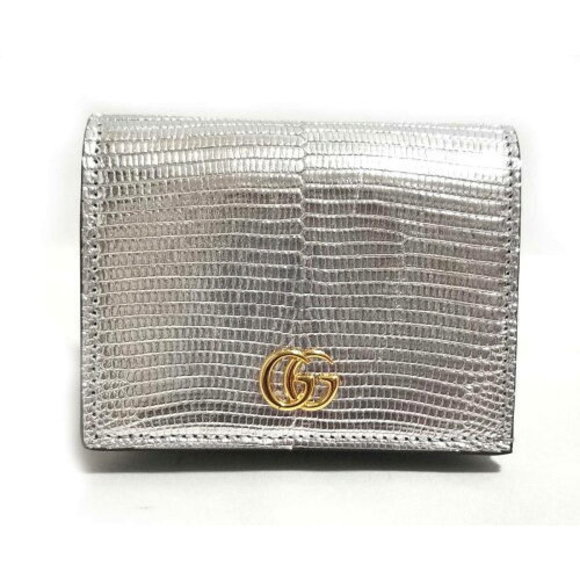 Gucci Card Case Wallet GG Marmont Lizard Bifold - Picture 1 of 1